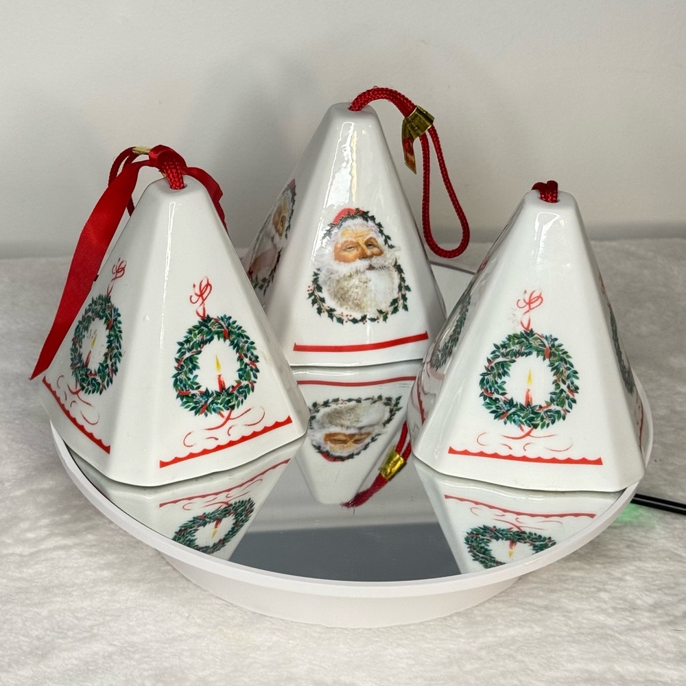 Vintage JASCO Ceramic Christmas Potpourri Holder Ornaments – Set of 3